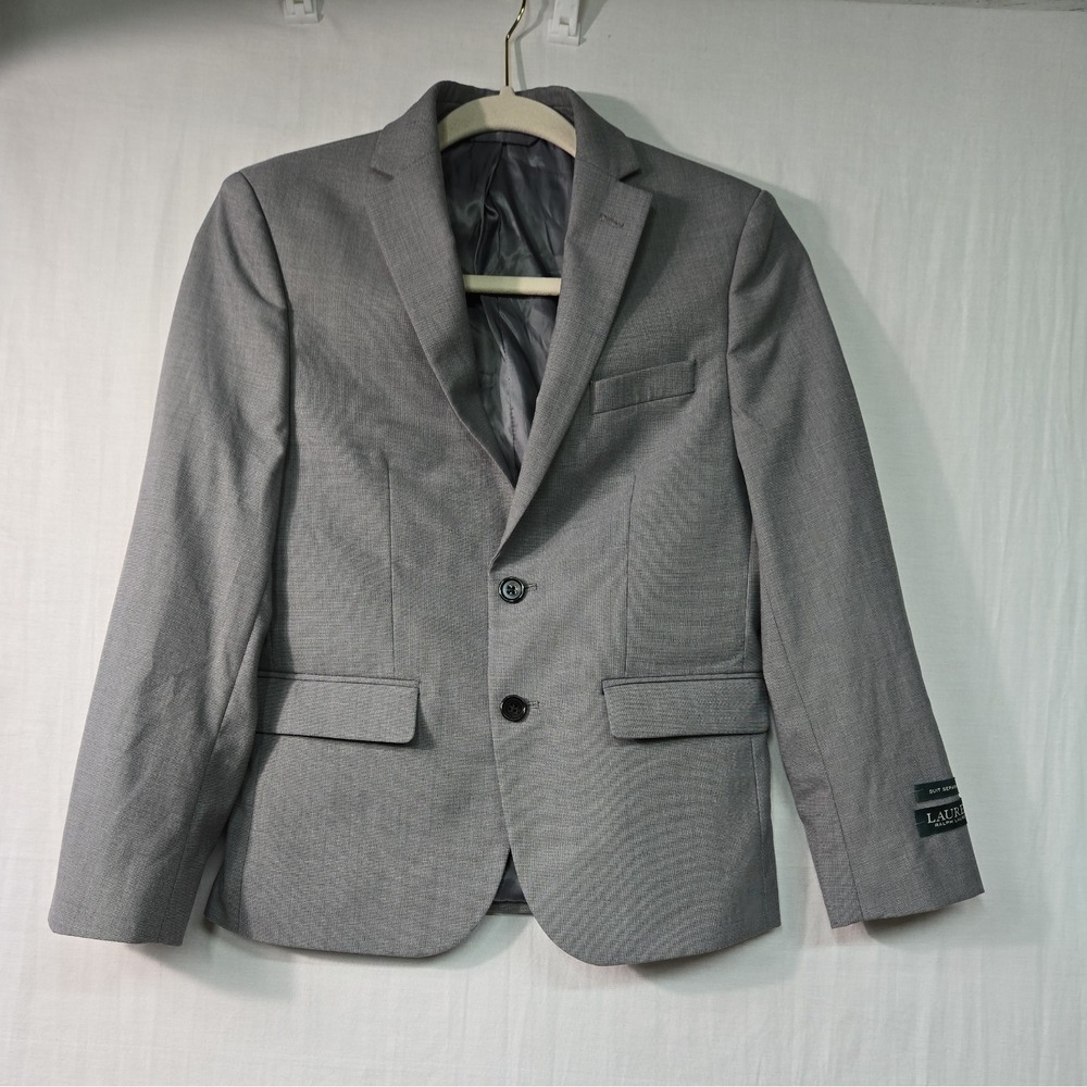 NWOT Lauren Ralph Gray Blazer Sport Coat Jacket Boys 12R 2 Button Front